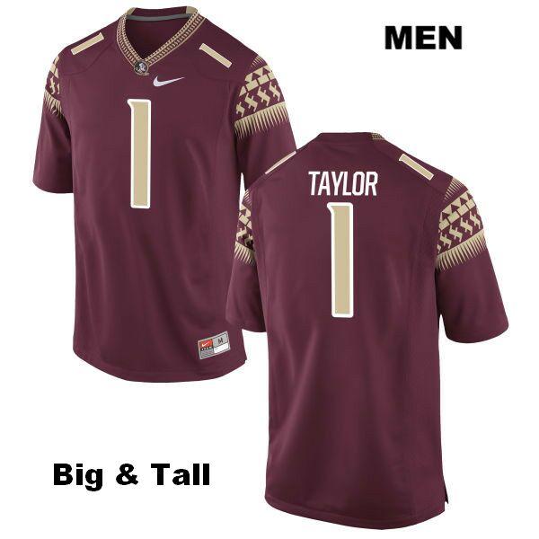 Men's NCAA Nike Florida State Seminoles #1 Levonta Taylor College Big & Tall Red Stitched Authentic Football Jersey YWX1869RW